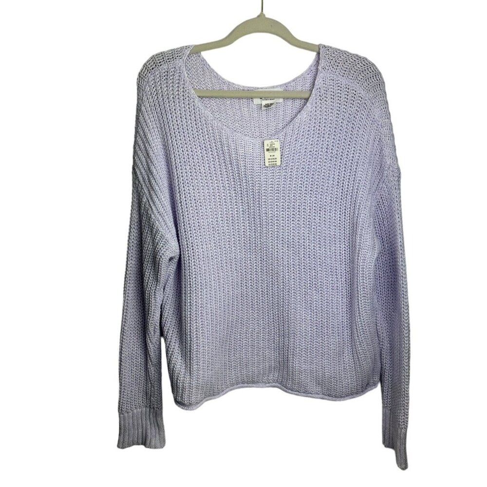 Victoria Secret Pink Knit Sweater Pastel Lilac Purple Oversized Sz Medium NWT